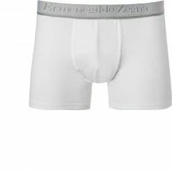 Ermenegildo Zegna Bi Pack Boxer N2X44008/100 Trunks, Baumwoll-Stretch, Weiß