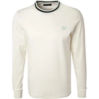 Fred Perry T-Shirt M1637/129 Longsleeve, Baumwolle, Wollweiß, Schneeweiß – Bild 2