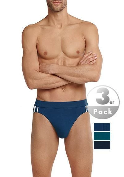 Schiesser Rio-Slips 3er Pack 173815/908 Bio Baumwoll-Stretch, Navy-petrol-schwarz, Blau-petrol – Bild 2