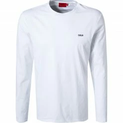 HUGO Longsleeve Derol 50447977/100 Baumwolle, Weiß
