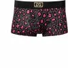 HOM Trunk Dionysos 402150/P284 Mikrofaser-Stretch, Anthrazit-pink gemustert, Dunkelgrau