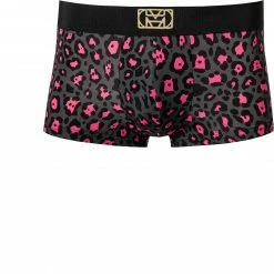 HOM Trunk Dionysos 402150/P284 Mikrofaser-Stretch, Anthrazit-pink gemustert, Dunkelgrau