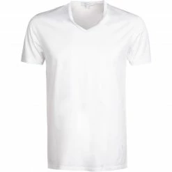 Ermenegildo Zegna Filoscozia V-Shirt N2M80007/100 T-Shirt, Baumwolle, Weiß