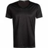 Ermenegildo Zegna Filoscozia V-Shirt N2M80007/001 T-Shirt, Baumwolle, Schwarz