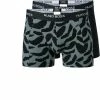 BOSS Boxer Brief 2er Pack 50451031/309 Trunks, Baumwoll-Stretch, Schwarz-dunkelgrün