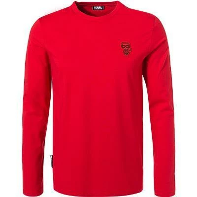 KARL LAGERFELD T-Shirt 755071/0/512224/320 Longsleeve, Baumwolle Logo-Print am Rücken, Dunkelrot – Bild 2