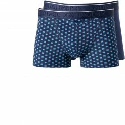 HOM Boxer Briefs HO1 Dominique 402136/D012 Trunks, Baumwoll-Stretch, Marineblau gemustert, Marine