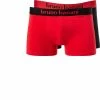 bruno banani Shorts 2er Pack Flow. 2203-1388/4309 Trunks, Baumwoll-Stretch, Rot-schwarz , Rot-schwarz