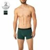 bruno banani Shorts 2er Pack Flow. 2203-1388/4310 Trunks, Baumwoll-Stretch, Dunkelgrün-schwarz, Lorbeer-schwarz