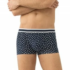 Mey GOTS Townsville Shorty 37111/668 Trunk, Bio Baumwoll-Stretch, Blau gemustert, Blau