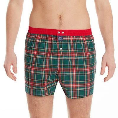 MC ALSON Boxer-Shorts 4434/grün Boxershorts, Baumwolle, Grün-rot kariert – Bild 3