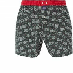 MC ALSON Boxer-Shorts 4435/grün Boxershorts, Baumwolle, Rot-grün gemustert