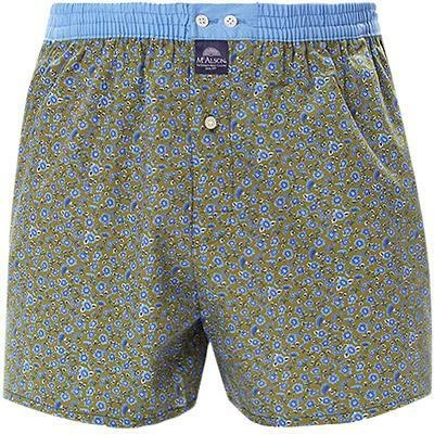 MC ALSON Boxer-Shorts 4442/oliv Boxershorts, Baumwolle, Oliv-hellblau gemustert – Bild 2