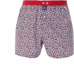 MC ALSON Boxer-Shorts 4443/rot-blau Boxershorts, Baumwolle, Hellblau-rot gemustert