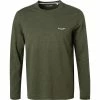 Marc O'Polo Longsleeve 127 2222 52080/428 Bio Baumwolle, Dunkelgrün meliert, Dunkelgrün