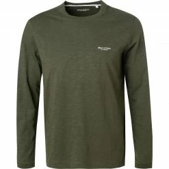 Marc O'Polo Longsleeve 127 2222 52080/428 Bio Baumwolle, Dunkelgrün meliert, Dunkelgrün