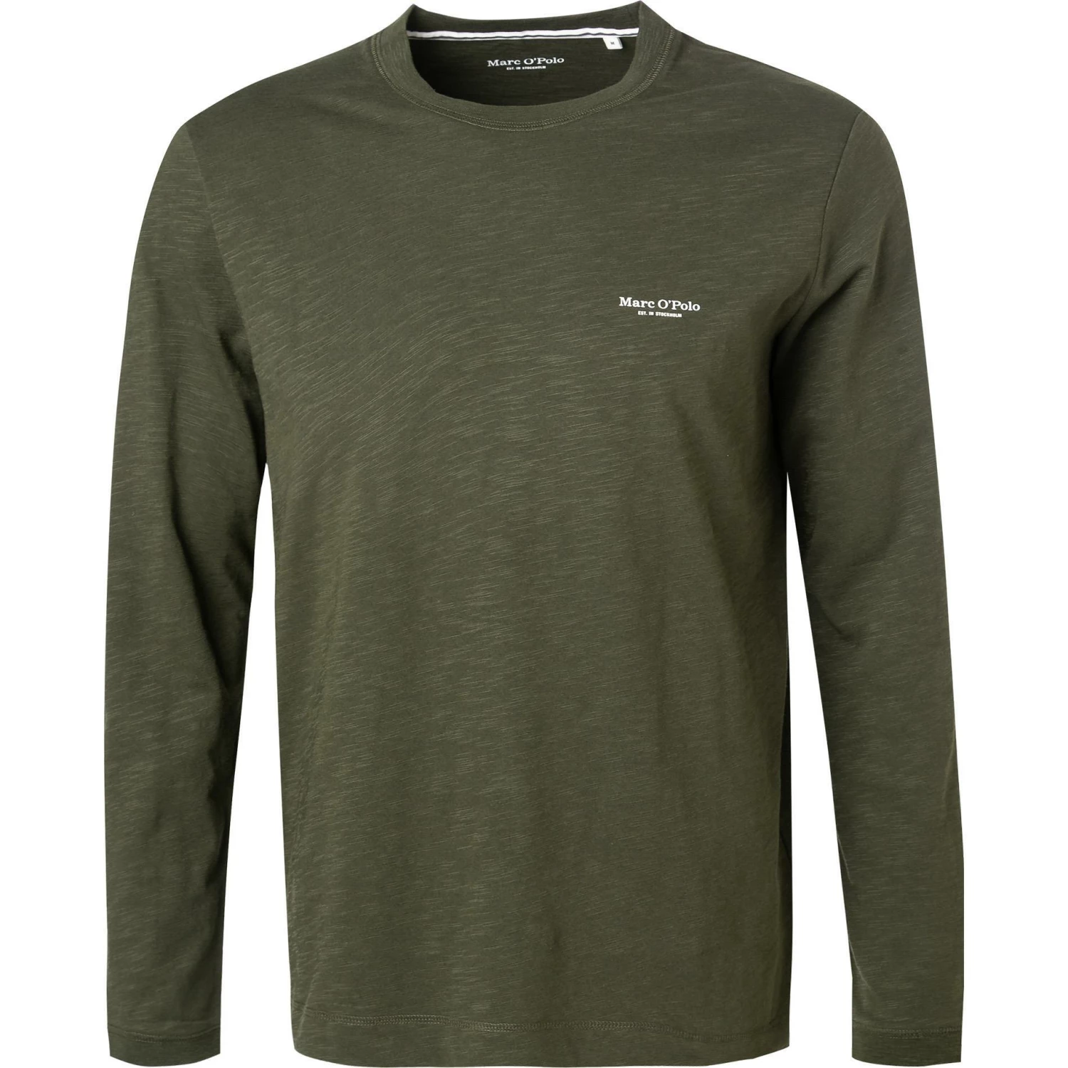 Marc O'Polo Longsleeve 127 2222 52080/428 Bio Baumwolle, Dunkelgrün meliert, Dunkelgrün