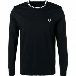 Fred Perry T-Shirt M9602/662 Longsleeve, Baumwolle, Navy, Navy-weiß
