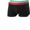 CALIDA Boxer 3er Pack 26341/774 Trunks, Baumwoll-Stretch, Schwarz, Rot-blau-grün