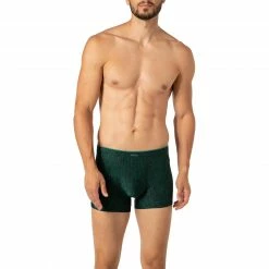 bruno banani Shorts Predator 2201-2337/0610 Trunk, Mikrofaser-Stretch, Grün gemustert, Schwarz-grün
