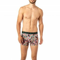 bruno banani Shorts Antique Art 2201-2338/4323 Trunk, Mikrofaser-Stretch, Orange-türkis, Multicolor