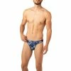 bruno banani String Mystery Wolf 2203-2336/1846 Mikrofaser-Stretch, Blau gemustert, Dunkelblau-grau