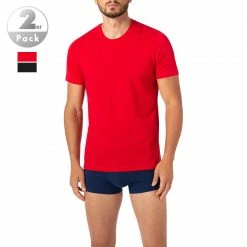 HUGO T-Shirt 2er Pack 50408203/643 T-Shirts, Baumwolle, Rot-schwarz, Rot