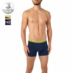 BOSS Boxer Briefs 3er Pack 50458544/967 Trunks, Baumwoll-Stretch, Navy-schwarz, Blau