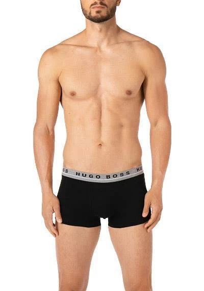 BOSS Trunks 3er Pack 50458488/963 Baumwoll-Stretch, Schwarz-grün-blau, Tannengrün-hellblau-schwarz – Bild 4