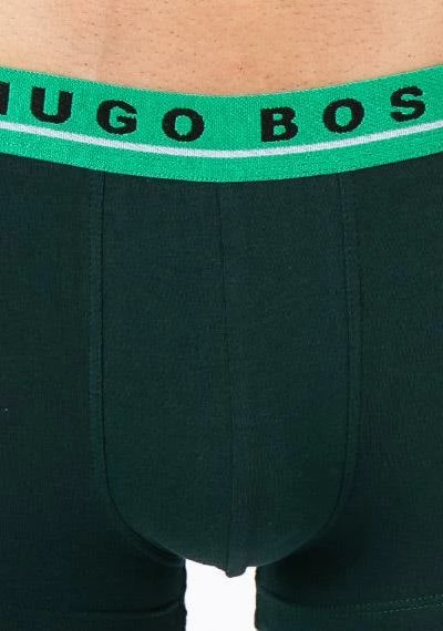 BOSS Trunks 3er Pack 50458488/963 Baumwoll-Stretch, Schwarz-grün-blau, Tannengrün-hellblau-schwarz – Bild 5