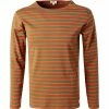 Armor lux T-Shirt 02297/HRV Longsleeve, Baumwolle, Khaki-orange gestreift, Khaki-orange