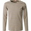 Armor lux T-Shirt 02297/HRW Longsleeve, Baumwolle, Beige-blau gestreift, Beige-blau