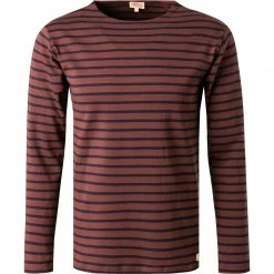 Armor lux T-Shirt 02297/HRZ Longsleeve, Baumwolle, Aubergine-blau gestreift, Aubergine-blau
