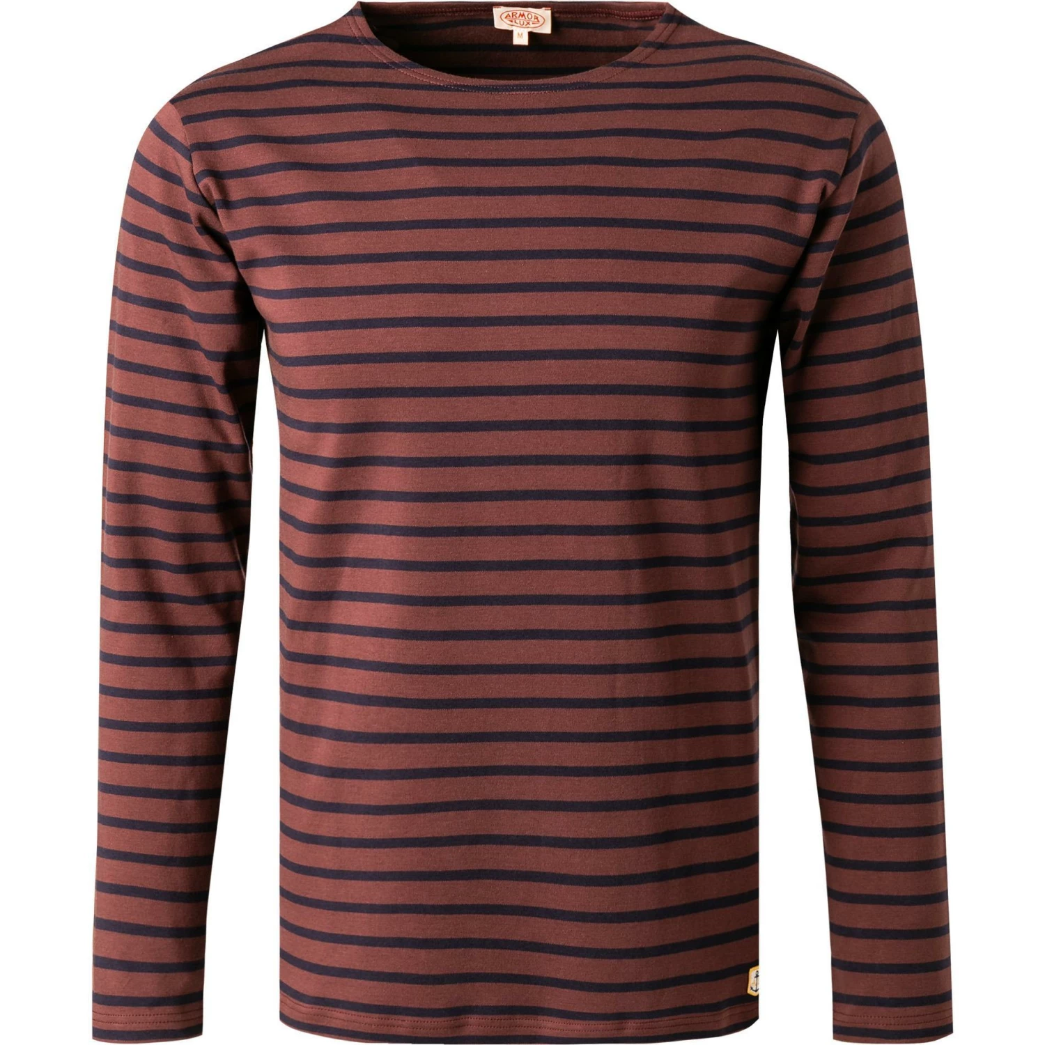 Armor lux T-Shirt 02297/HRZ Longsleeve, Baumwolle, Aubergine-blau gestreift, Aubergine-blau