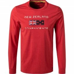 N.Z.A. T-Shirt 21GN701A/1501 Longsleeve, Baumwolle, Rot meliert, Rot