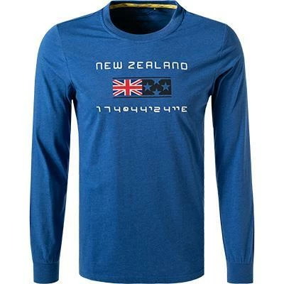 N.Z.A. T-Shirt 21GN701A/1631 Longsleeve, Baumwolle, Blau meliert, Blau – Bild 2