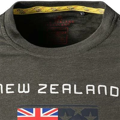 N.Z.A. T-Shirt 21GN701A/1711 Longsleeve, Baumwolle, Dunkelgrün meliert, Dunkelgrün – Bild 3