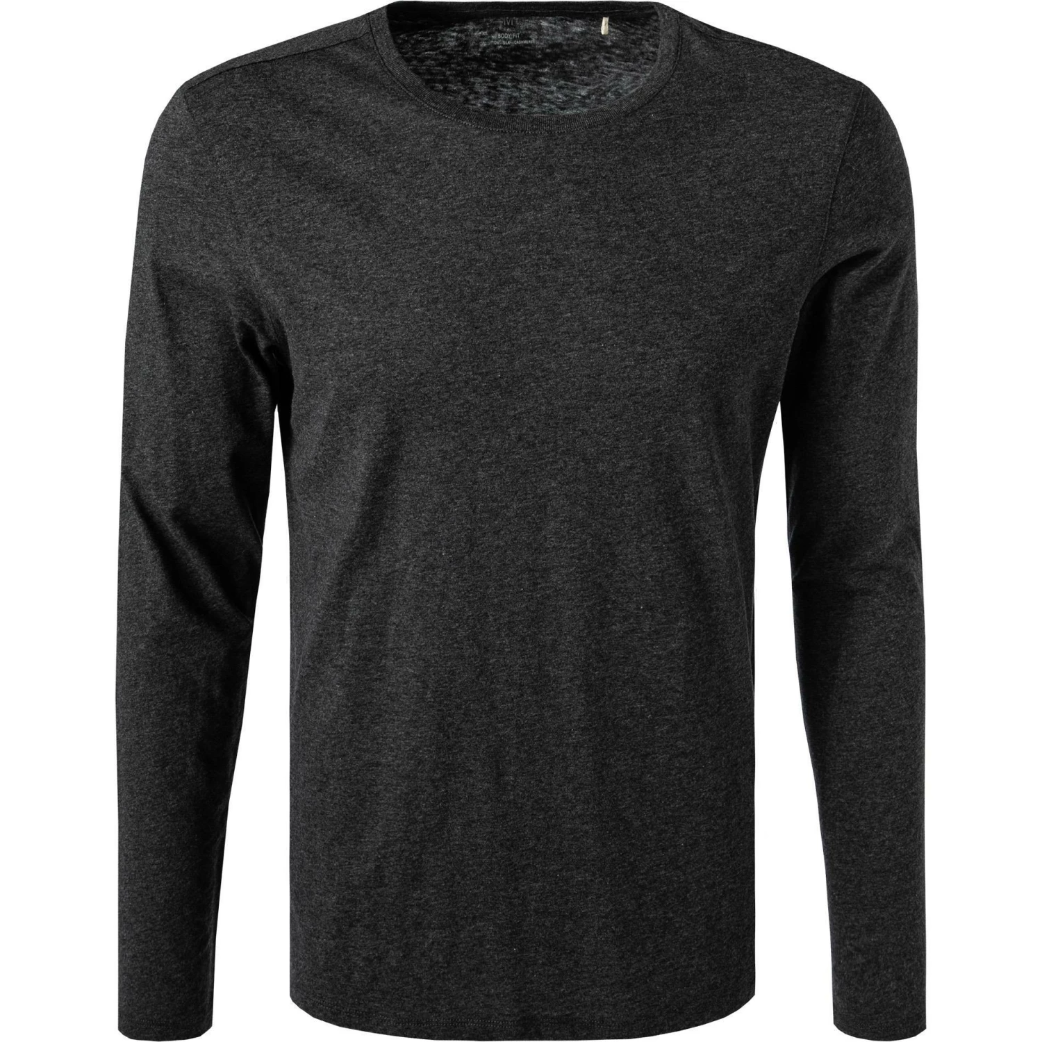 OLYMP Casual Level Five B. Fit T-Shirt 5640/84/67 Longsleeve, Body Fit, Baumwolle-Kaschmir, Anthrazit meliert, Anthrazit