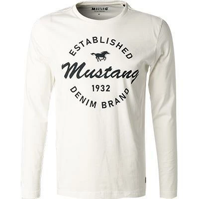 MUSTANG T-Shirt 1011484/2020 Longsleeve, Baumwolle, Weiß – Bild 2