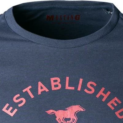 MUSTANG T-Shirt 1011484/5226 Longsleeve, Baumwolle, Dunkelblau – Bild 3