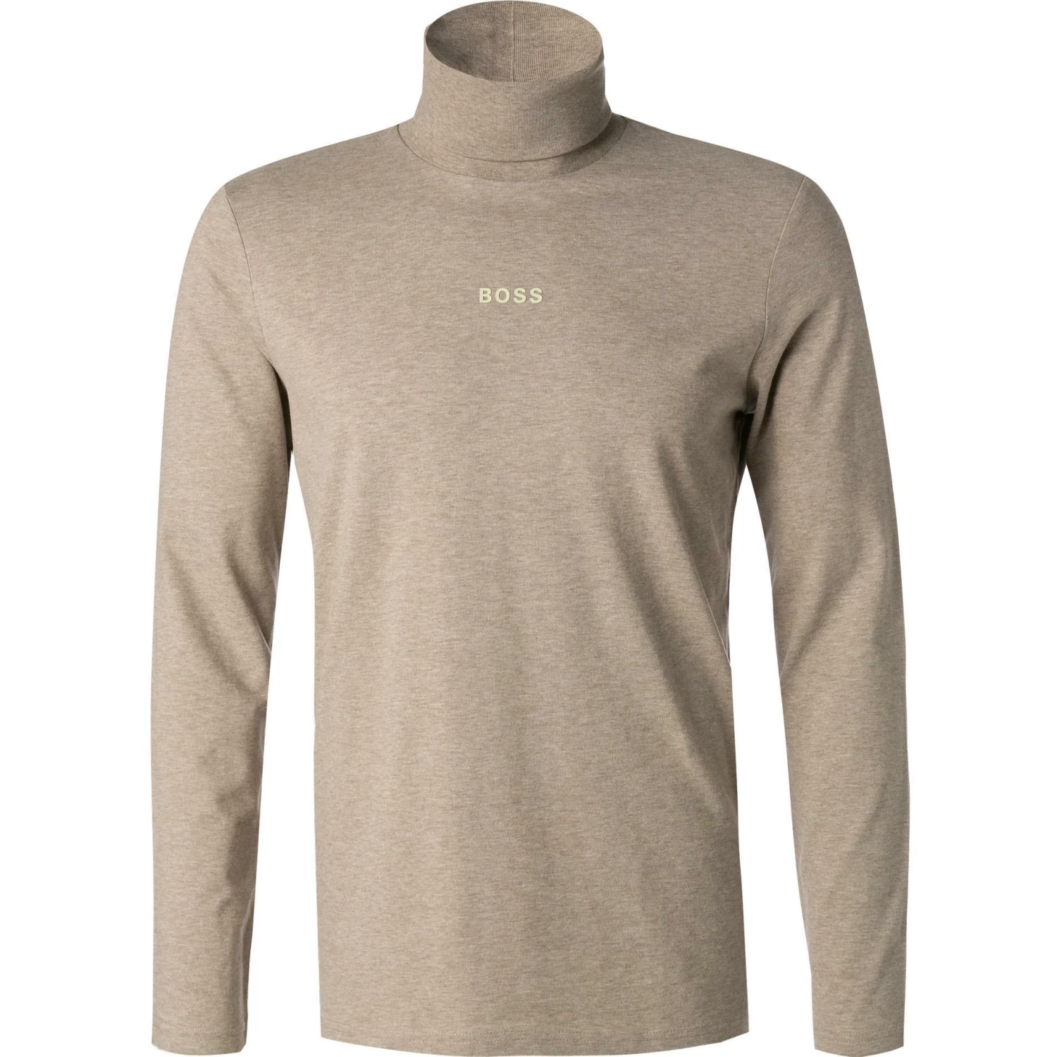 BOSS Longsleeve Teknit 50459421/240 Rollkragenshirt, Baumwolle, Beige