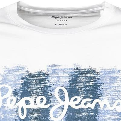 Pepe Jeans T-Shirt Sebastian PM507861/800 Longsleeve, Regular Fit, Baumwolle, Weiß – Bild 3