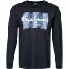 Pepe Jeans T-Shirt Sebastian PM507861/594 Longsleeve, Regular Fit, Baumwolle, Nachtblau
