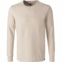 TOMMY JEANS Longsleeve DM0DM11433/YBR Baumwolle, Ecru meliert, Weiß