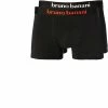 bruno banani Shorts 2er Pack Flow. 2203-1388/1936 Trunks, Baumwoll-Stretch, Schwarz, Schwarz-weiß-rot