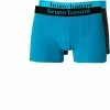 bruno banani Shorts 2er Pack Flow. 2203-1388/2150 Trunks, Baumwoll-Stretch, Aqua-schwarz