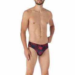 bruno banani Sportslip Red Forest 2203-2343/2778 Mikrofaser-Stretch, Rot gemustert, Weinrot