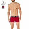 EMPORIO ARMANI Trunks 2er Pack 111769/1A720/06721 Baumwoll-Stretch, Schwarz-rot