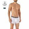 EMPORIO ARMANI Trunks 2er Pack 111769/1A720/76210 Baumwoll-Stretch, Weiß-petrol