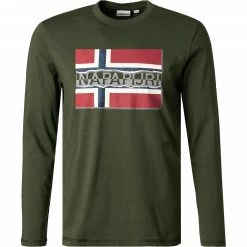 NAPAPIJRI Longsleeve NP0A4FRQ/GE4 Baumwolle, Jägergrün